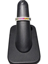 Load image into Gallery viewer, 14KWG “Rainbow” Sapphire &amp; Diamond Ring
