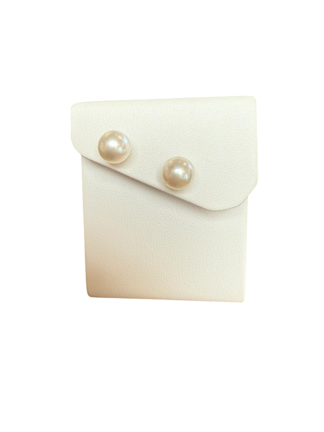 14KWG White South Sea Pearl Stud Earrings