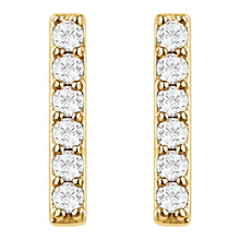 Load image into Gallery viewer, 14KYG Diamond Bar Stud Earring D,12=.10ctw
