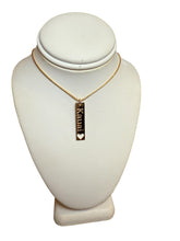 Load image into Gallery viewer, 14KYG “KAUAI” engraved Bar Pendant w/ Heart Cut-Out
