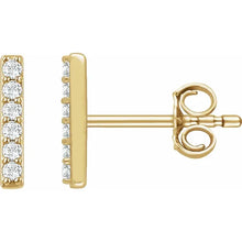 Load image into Gallery viewer, 14KYG Diamond Bar Stud Earring D,12=.10ctw

