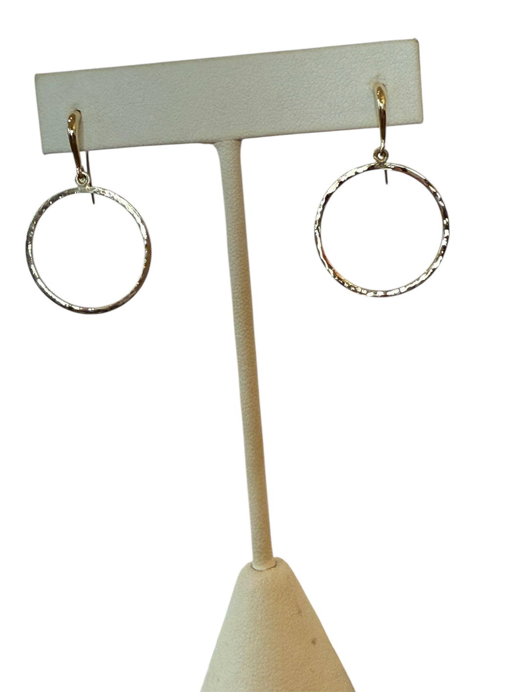 14KYG Hand Fabricated Hammered Hoop Earrings