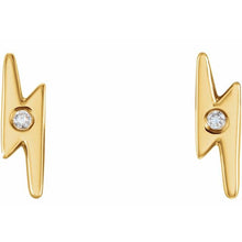 Load image into Gallery viewer, 14KYG &quot;Uila&quot; Lightning Bolt Diamond Stud Earring
