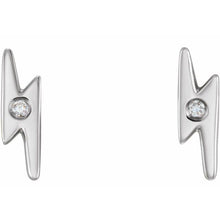 Load image into Gallery viewer, 14KYG &quot;Uila&quot; Lightning Bolt Diamond Stud Earring
