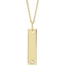 Load image into Gallery viewer, 14KYG &quot;Customizable&quot; Bar Pendant with Diamond

