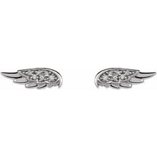 Load image into Gallery viewer, 14KYG &quot;Anela&quot; Diamond Angel Wing Stud Earrings
