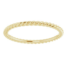 Load image into Gallery viewer, 14KRG Twisted &quot;Stackable&quot; Rope Band
