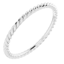 Load image into Gallery viewer, 14KWG Twisted &quot;Stackable&quot; Rope Band
