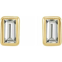 Load image into Gallery viewer, 14KYG Baguette Diamond Stud Earrings
