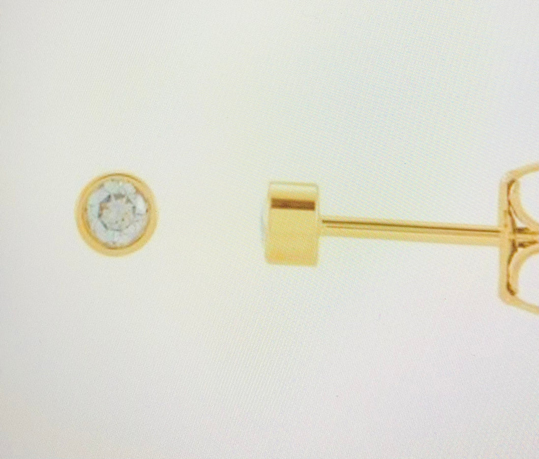 14KYG Micro Bezel Set Diamond Stud Earrings