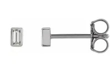 Load image into Gallery viewer, 14KWG Baguette Diamond Stud Earrings

